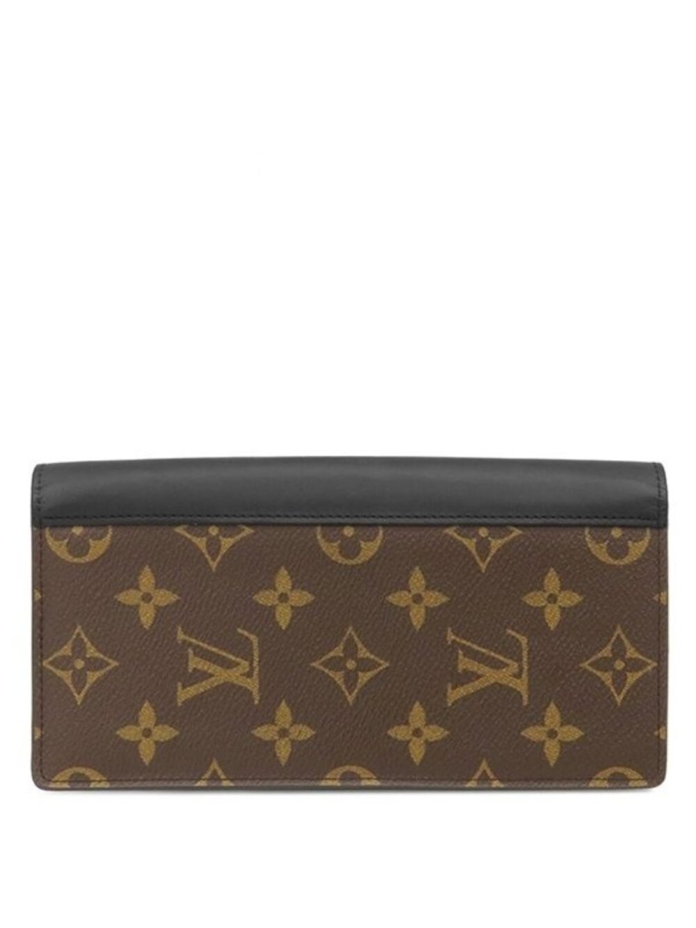 Louis Vuitton Wallet Portefeuille Brazza Monogram Macassar Silver Brown Black